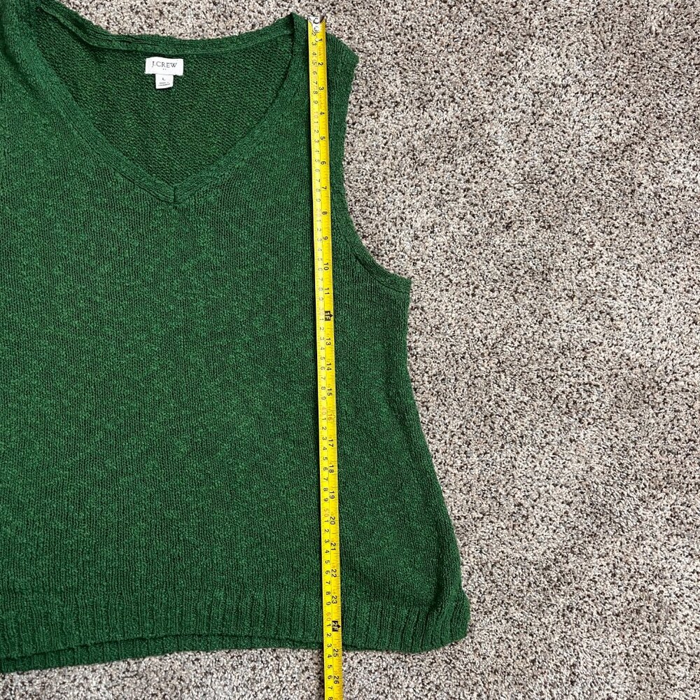 J.Crew Bouclé Textured V-Neck Sweater Tank Green Large - Picture 5 of 8